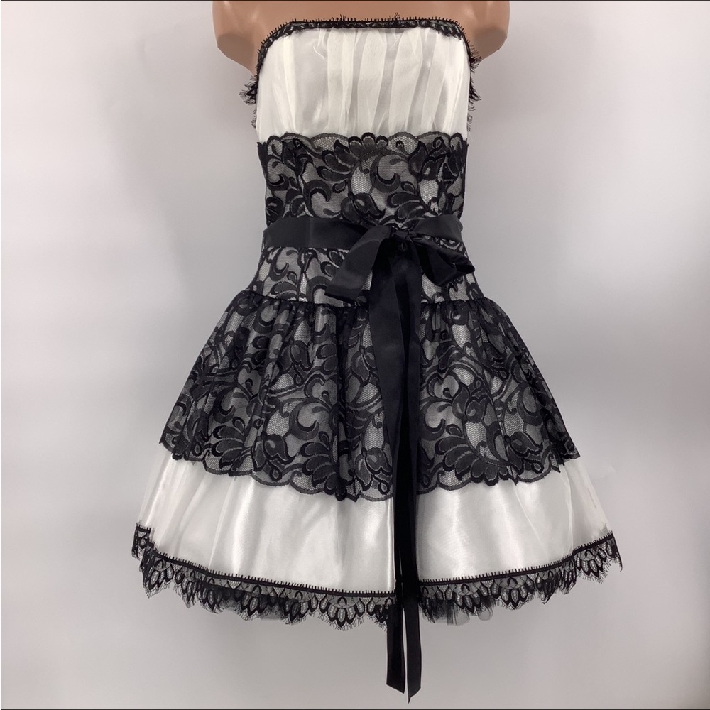 Jessica McClintock Black Lace Prom Party Dress Y2K